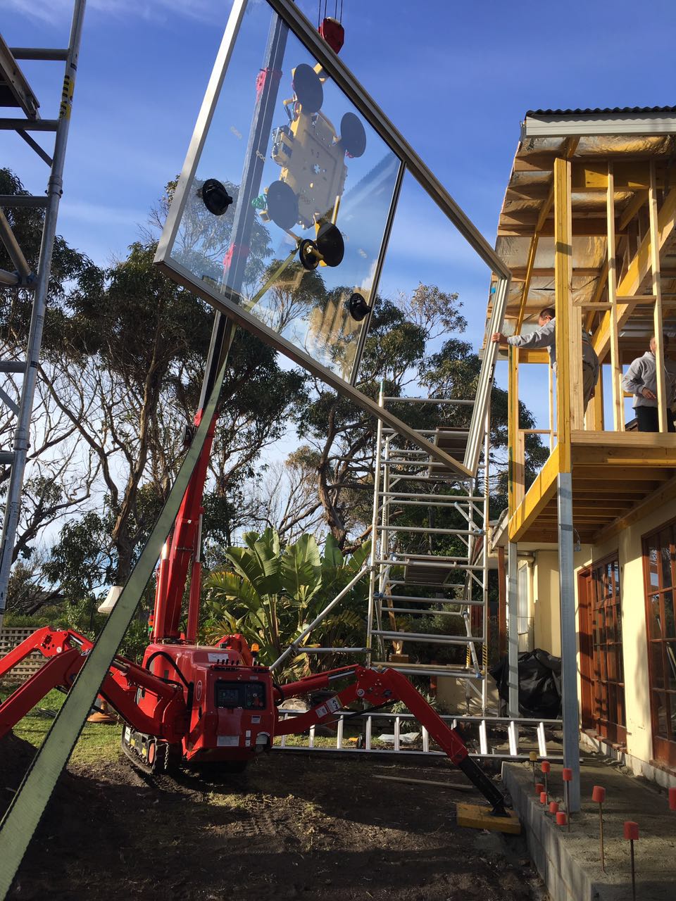spider crane for glazing installation